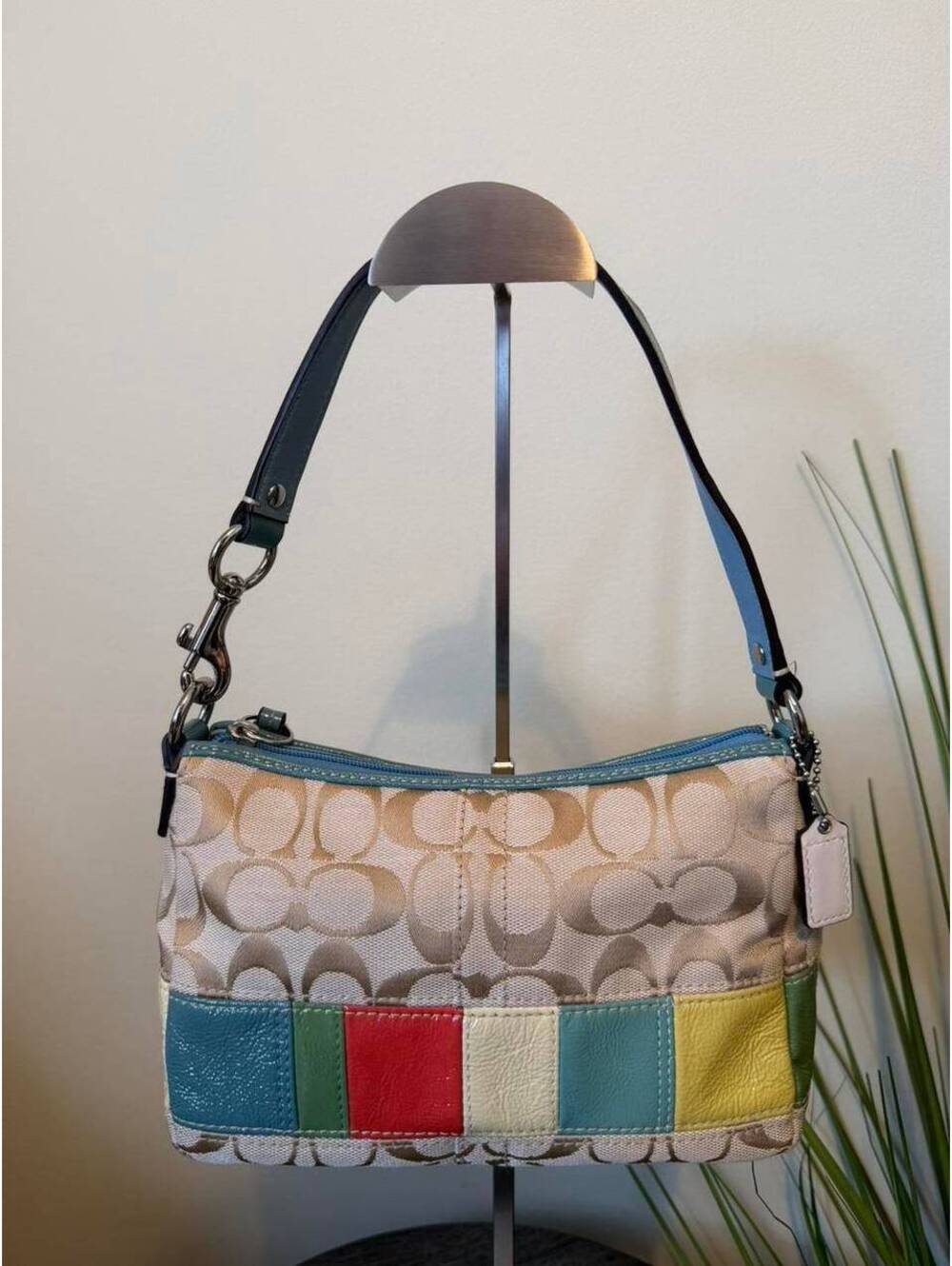 Y2K COACH multicolor patchwork shoulder bag 🍒